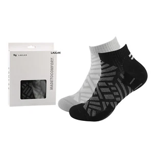men hiking walking socks breathable Ankle Non-slip boots black grey 2 pairs - Picture 1 of 8