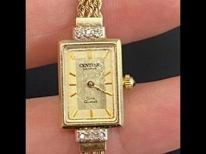 Centier geneve swiss 14k yellow gold womens watch with Diamonds - Picture 1 of 9