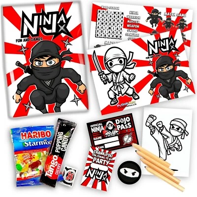 Ninja Warrior Party Bags – Pre-Filled Kids Favours with Activities & Treats - Image 1 of 2