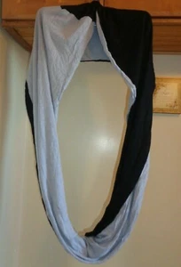 COLLECTION EIGHTEEN LIQUID GRAY/ BLACK DOUBLE JERSEY INFINITY LOOP NEW OS - Picture 1 of 8
