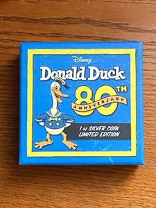 2014 Disney Donald Duck 80th Anniversary Silver Coin .999 Super Gem DC Proof - Picture 1 of 7