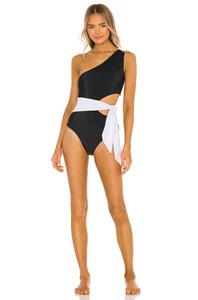 Lillusory One Shoulder One Piece Tummy Control Cutout Bathing Suit Tie Side XL - Picture 1 of 2