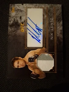 2016 NIK LENTZ TOPPS TOP OF THE CLASS AUTOGRAPHED AUTO RELIC CARD #TCAR-NL UFC - Picture 1 of 2