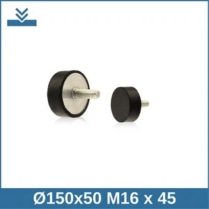 D Ø150x50 M16 x 45 NK 55° Shore Gummi Metall Puffer Gummipuffer - Picture 1 of 2