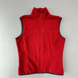 VINTAGE Gap Vest Mens Small Red Fleece Jacket Zip Up Pockets Y2K - Picture 1 of 9