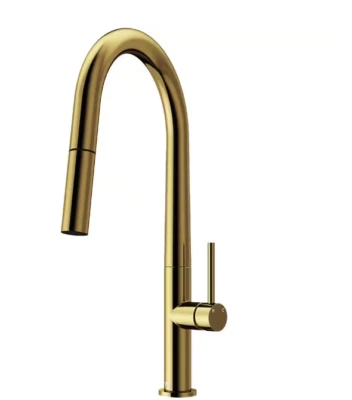 Grifo de cocina rociador extraíble de 1 manija VIGO Greenwich en oro mate cepillado Foto 1 de 4