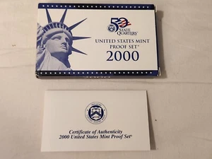 2000 Clad Proof Set U.S. Mint Set of 10 Coins (OGP) COA - Bild 1 von 5