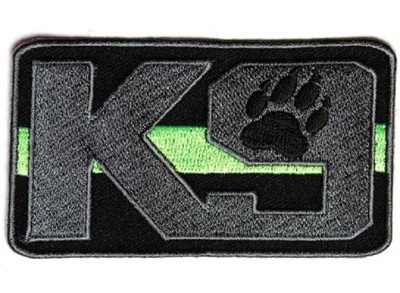 K9 LÍNEA VERDE Militar/Patrulla Fronteriza 3.5" x 2" hierro en parche (4602) Foto 1 de 2