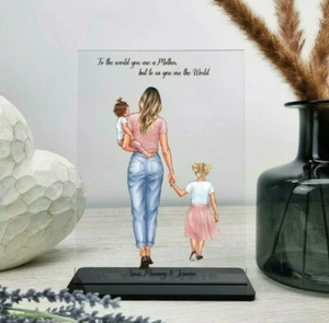 Placa acrílica personalizada para regalo del Día de la Madre mamá y niños estampada personalizada - Imagen 1 de 4