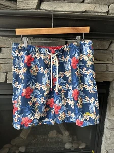 Tommy Bahama Swim Trunks Mens L Blue Floral Hawaiian Lined Board Shorts Beach - Picture 1 of 9