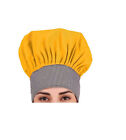 Simple Adjustable Cooking Chef Plain Check Style Cap Color Yellow 4pcsFor Unisex
