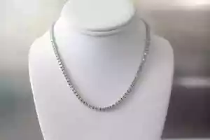 25Ct Round Lab Created Diamond Women Tennis Necklace 14K White Gold Plated 18"In - Picture 1 of 5