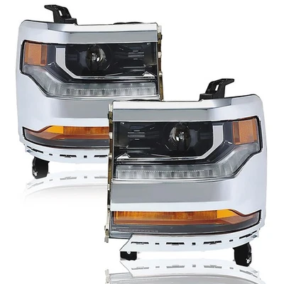 For 2016-2018 Chevy Silverado 1500 HID/Xenon LED DRL OE Projector Headlights L+R - Image 1 of 4