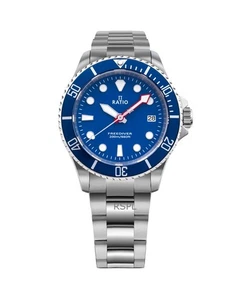 Ratio FreeDiver Blue Dial Quartz Diver's 200M Men's Watch RTF033 - Picture 1 of 4