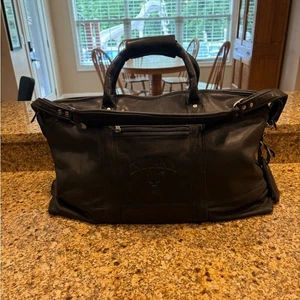 Canyon Outback Leather Goods Weekender Soft Black Leather Duffle Bag IU Embossed - Bild 1 von 15