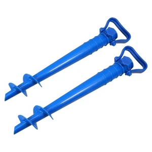 2 PCS Beach Umbrella Anchor Umbrella Hook Sand Stakes Beach Sand Auger Anchor - Picture 1 of 12