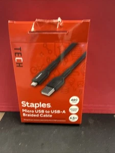 Staples TECH Micro USB to USB-A Charging Cable 6.5 ft. Black (ST62328) - Zdjęcie 1 z 5