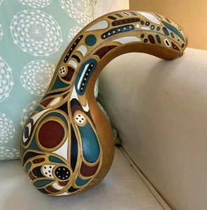 VTG 2001 Pacific Northwest Coast First Nations Style Painted Gourd Signed 10” - Picture 1 of 10