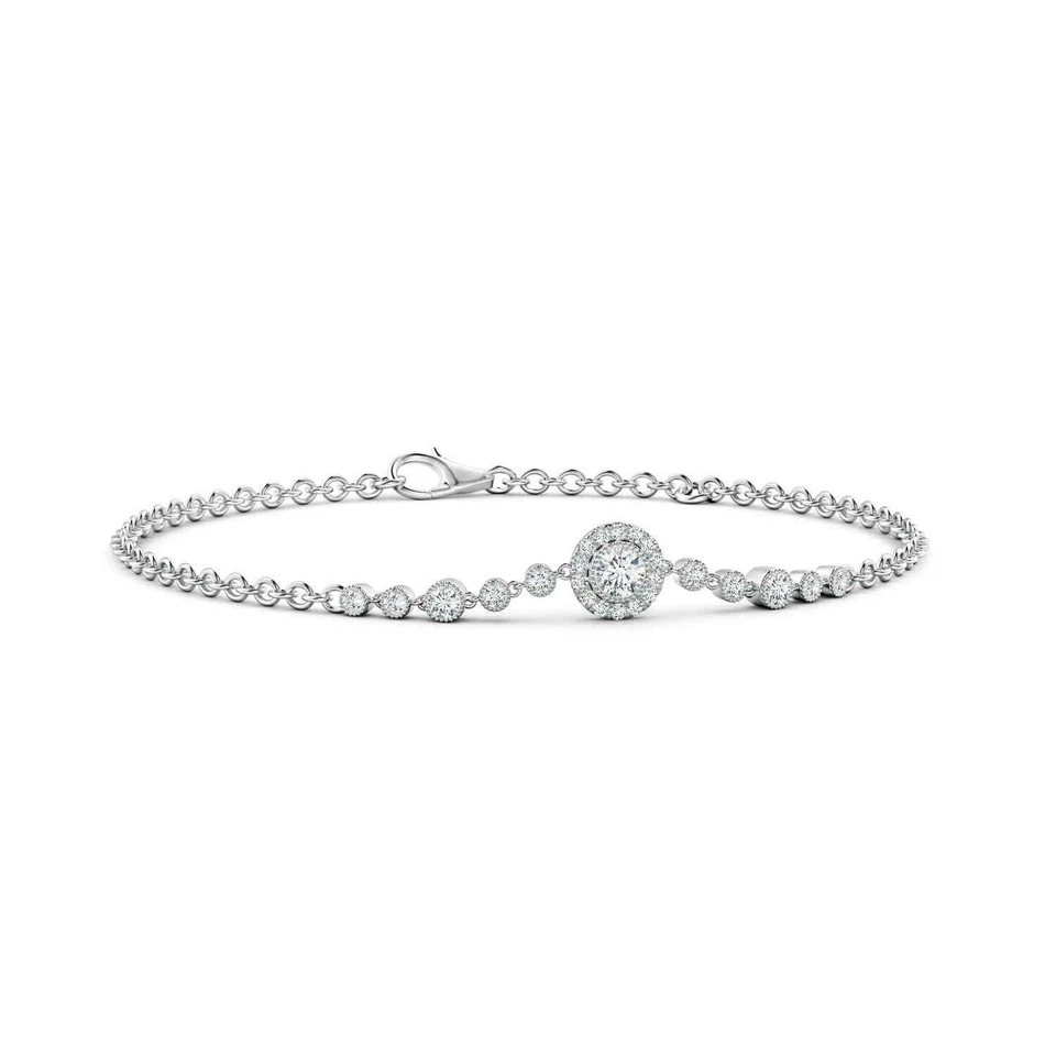 ANGARA Natural 0.49 Ct Vintage Style Diamond Bracelet in 14K Solid Gold - Image 1 of 1