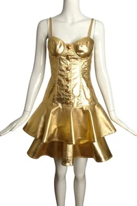 MOSCHINO COUTURE- NWT 2015 Gold Bustier Dress, Size 6 - Picture 1 of 6