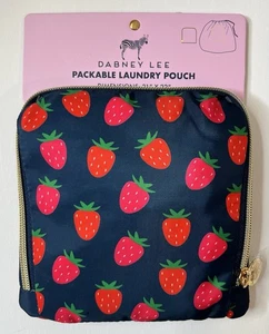 Dabney Lee Packable Laundry Pouch Strawberry Print 21" x 22" NEW - Picture 1 of 16