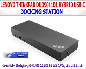 LENOVO THINKPAD DUD9011D1 HYBRID USB-C USB-A DOCKING STATION 135W AC EXTRAS - Picture 1 of 9