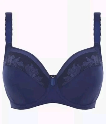 Fantasie Navy Illusion Underwire Side Support Bra, US 38H, UK 38FF NWT $66 MSRP - Image 1 of 4