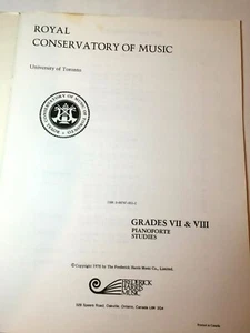 Royal Conservatory Of Music Grade VII And VIII University of Toronto 1978 - Bild 1 von 6