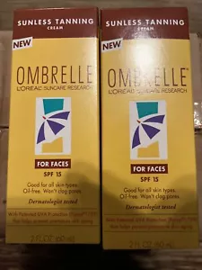 Lot of 2 L'Oreal Ombrelle Sunless Tanning Cream for Faces, SPF15, 2 fl. oz. - Picture 1 of 2