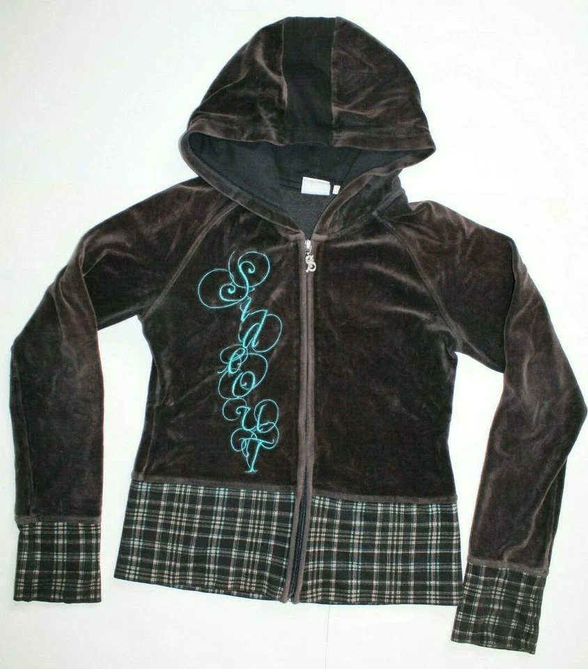 Девочка с капюшоном бархата полный молнии куртка, размер: L (14) - Изображение 1 из 4