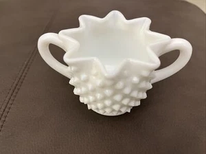 Vintage Hobnail Milk Glass Star Shaped Creamer - Picture 1 of 9