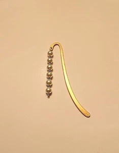 Crystal Pearl Bookmark, Gold Plated - Picture 1 of 1