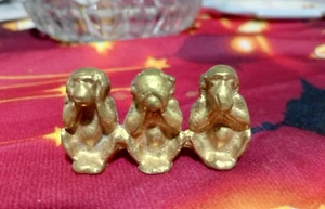 Antique Brass Mini Monkeys Statue๐๐๐ - Picture 1 of 3