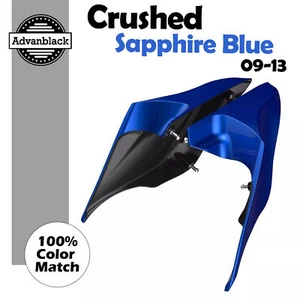 Advanblack Crushed Sapphire Blue Extended Stretched Side Cover For Harley 09-13 - Imagen 1 de 6