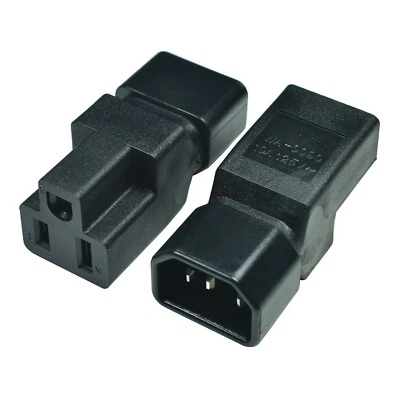 1-Pack IEC 320 C14 Male to NEMA 5-15R PDU UPS Extension Power Plug Adaptor - Image 1 of 4