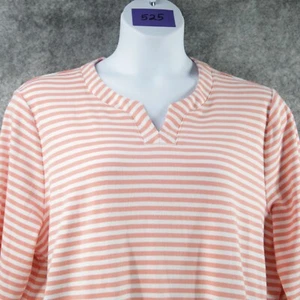 Talbots Shirt Womens 3X Orange Sherbert Stripe Beach Pool Side Pocket Tunic - Picture 1 of 8