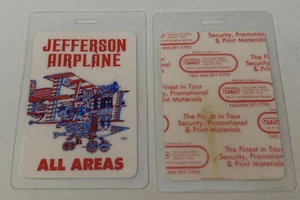 Jefferson Airplane 1989 Concert Tour All Areas Access Backstage Pass Laminate - Picture 1 of 1