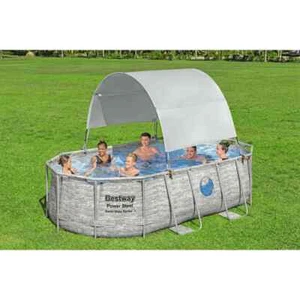 Bestway Sonnendach für Aufstellpools Überdachung Sonnenschutzdach Pooldach Weiß - Bild 1 von 8