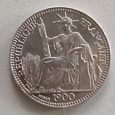 1900A French Indochina silver 10 Cent Blazing White AU++ (KM #9)