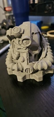 Fallout Battle Damaged Power Armor Helmet Statue - Image 1 of 4