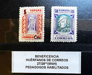 ESPAÑA 1938 BENEFICENCIA EDIFIL 27/28* (MH) PEDAGOGOS HABILITADOS