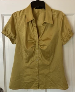 The Limited top Gold Silk Blouse Tapered, Size S - Picture 1 of 9