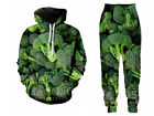 Damen-Sweatshirt 3D-Druck Hoodies Jogginghose Sportanzüge Gemüse Brokkoli