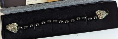 Nova Pulseira de Cristal Heidi Daus Pavê de Contas Pretas 7,5" de Comprimento - Imagem 1 de 4