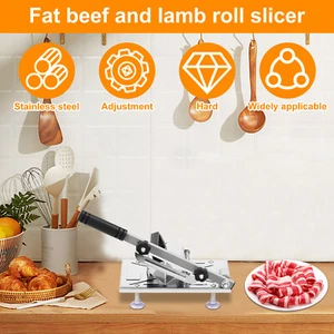 Frozen Meat Slicer Stainless Steel Manual Meat Slicer with Non Slip Sucker* - Picture 1 of 11
