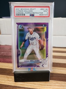 2021 Bowman Chrome Carson Williams #BDC-180 Purple Refractor Serial /250 Rays 