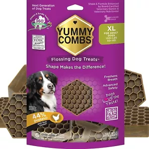 Yummy Combs Dog Dental Treats Vet Approved Protein Treat 12oz Bag (All Sizes) - Picture 1 of 9