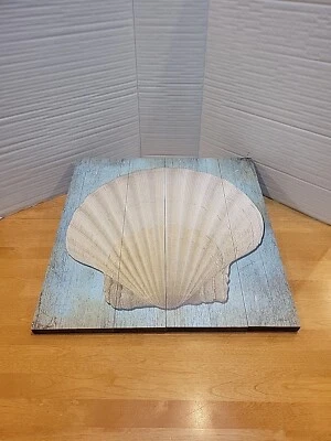 Sea Shell On Barn Board Maine New England Seller Original Owner Coastal Beach - Image 1 of 4