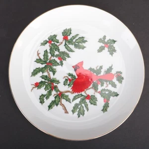 Lefton China Cardinal Plate Holly & Berry - Picture 1 of 6