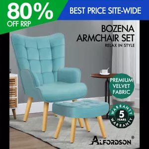 ALFORDSON Armchair Lounge Chair Featherston Replica Accent Chair Couch Blue - Picture 1 of 11